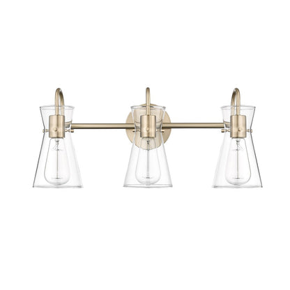 Millennium Lighting Camellia 3Lt Vanity, Modern Gold/Clear - 21003-MG