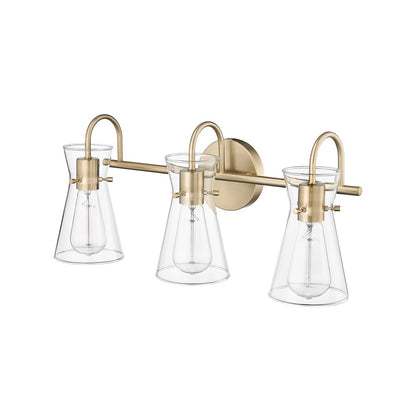 Millennium Lighting Camellia 3Lt Vanity, Modern Gold/Clear
