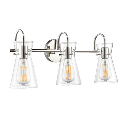 Millennium Lighting Camellia 3Lt 22" Vanity, Polished Nickel/Clear - 21003-PN