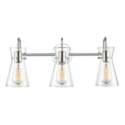 Millennium Lighting Camellia 3Lt 22" Vanity, Polished Nickel/Clear