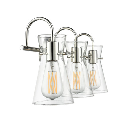 Millennium Lighting Camellia 3Lt 22" Vanity, Polished Nickel/Clear