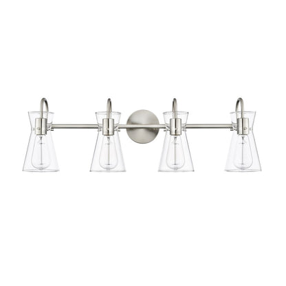 Millennium Lighting Camellia 4Lt Vanity, Brushed Nickel/Clear - 21004-BN