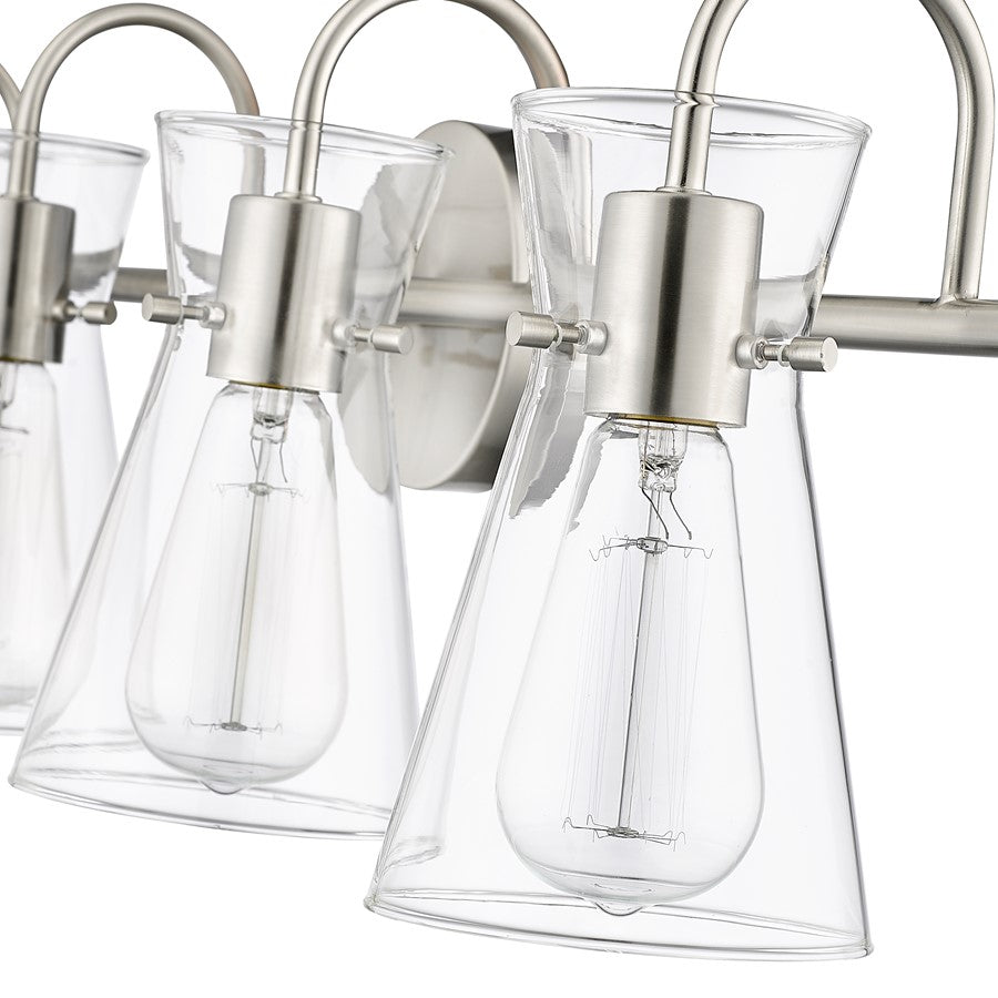 Millennium Lighting Camellia 4Lt Vanity, Brushed Nickel/Clear