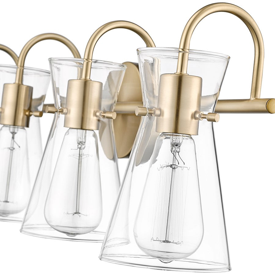 Millennium Lighting Camellia 4Lt Vanity, Modern Gold/Clear