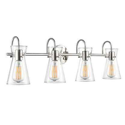Millennium Lighting Camellia 4Lt 31" Vanity, Polished Nickel/Clear - 21004-PN