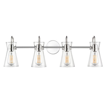 Millennium Lighting Camellia 4Lt 31" Vanity, Polished Nickel/Clear