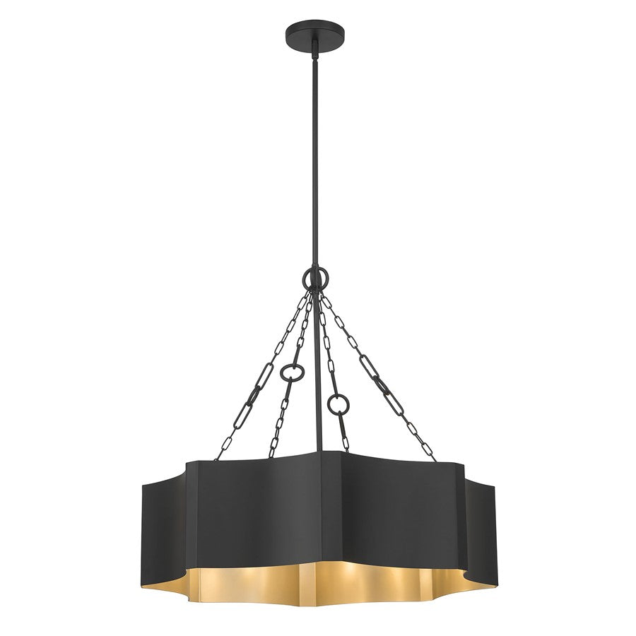 Millennium Lighting Ottavio 5 Light Pendant, Matte Black - 210205-MB-VB