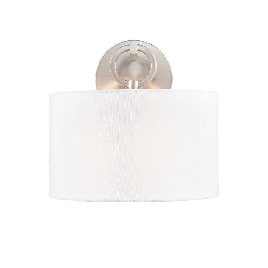 Millennium Lighting Braxstan 1Lt Wall Sconce, Brushed Nickel/Linen