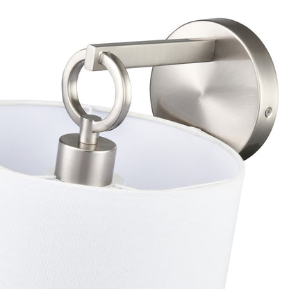 Millennium Lighting Braxstan 1Lt Wall Sconce, Brushed Nickel/Linen