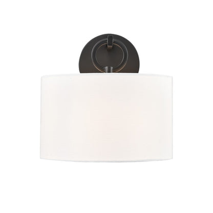 Millennium Lighting Braxstan 1Lt Wall Sconce, Black/Linen