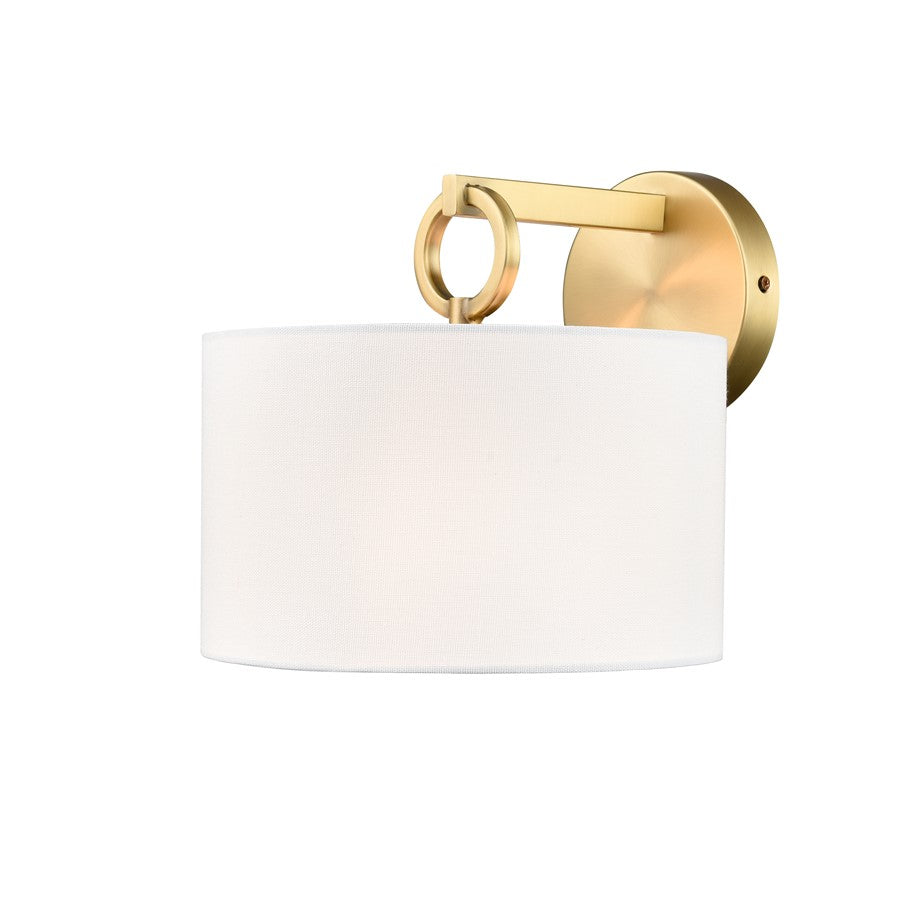 Millennium Lighting Braxstan 1Lt Wall Sconce, Vintage Brass/Linen - 211001-VB
