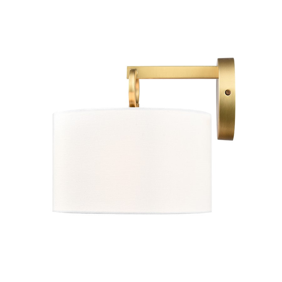 Millennium Lighting Braxstan 1Lt Wall Sconce, Vintage Brass/Linen
