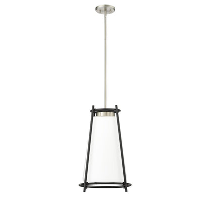 Millennium Milroe 1Lt Pendant, Nickel/Opal glass with Etched outside - 21101-BN