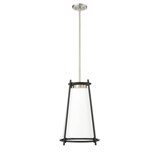 Millennium Milroe 1Lt Pendant, Nickel/Opal glass with Etched outside - 21101-BN