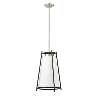 Millennium Milroe 1Lt Pendant, Nickel/Opal glass with Etched outside