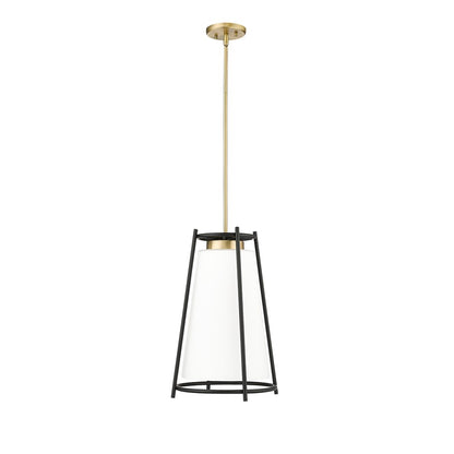 Millennium Milroe 1Lt Pendant, Brass/Opal glass with Etched outside