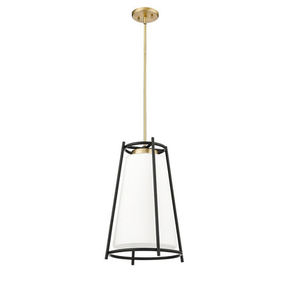 Millennium Milroe 1Lt Pendant, Brass/Opal glass with Etched outside