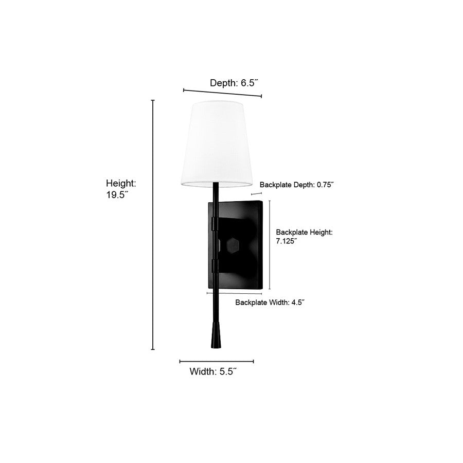 Millennium Lighting 1Lt Wall Sconce, Brushed Nickel/Linen