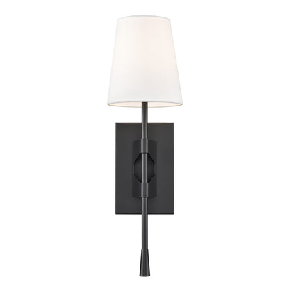 Millennium Lighting 1Lt 20" Wall Sconce, Black/Linen - 212001-MB