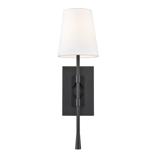 Millennium Lighting 1Lt 20" Wall Sconce, Black/Linen - 212001-MB