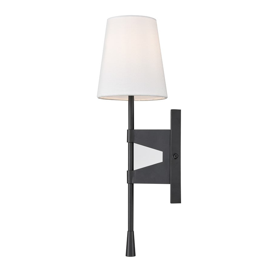 Millennium Lighting 1Lt 20" Wall Sconce, Black/Linen