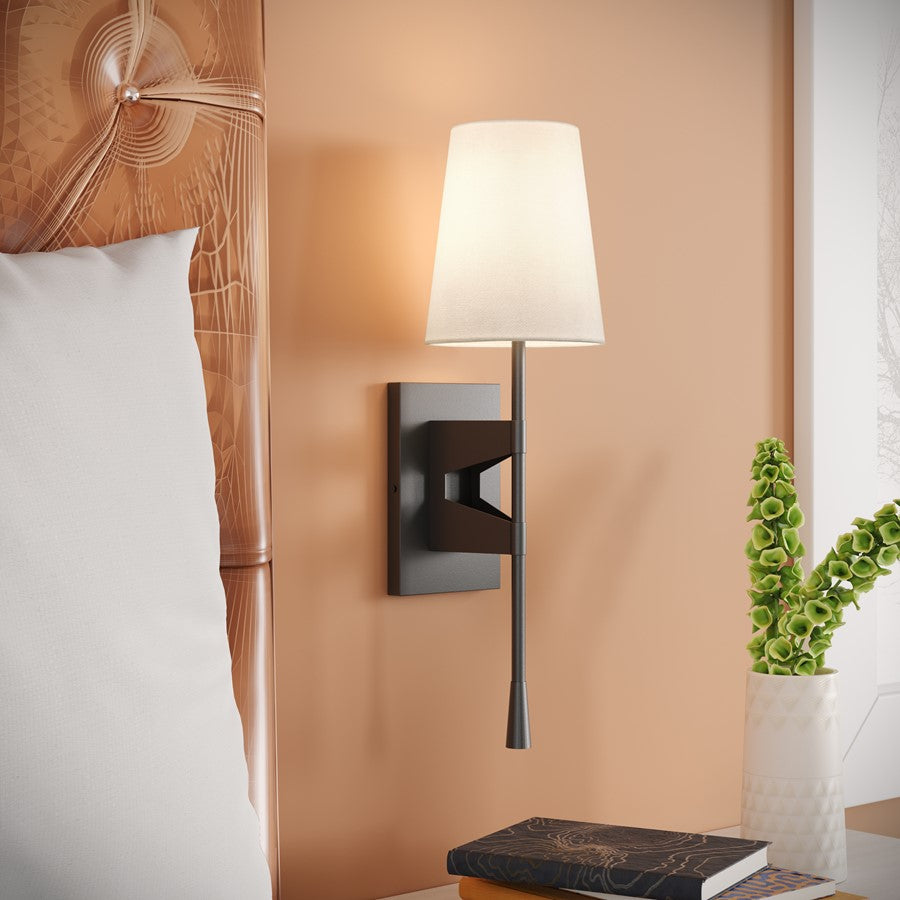 Millennium Lighting 1Lt 20" Wall Sconce, Black/Linen