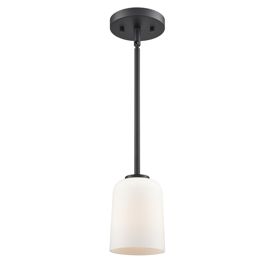 Millennium Lighting Laphia 1Lt 7" Pendant, Black/Etched Opal - 214001-MB