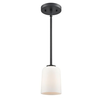 Millennium Lighting Laphia 1Lt 7" Pendant, Black/Etched Opal - 214001-MB