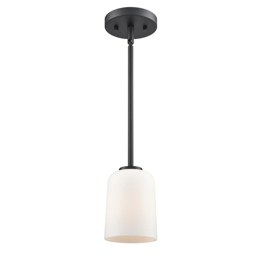 Millennium Lighting Laphia 1Lt 7" Pendant, Black/Etched Opal - 214001-MB