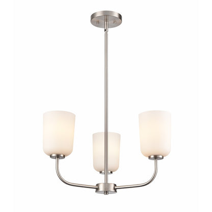 Millennium Lighting Laphia 3Lt 21" Chandelier, Nickel/Etched Opal - 214003-BN