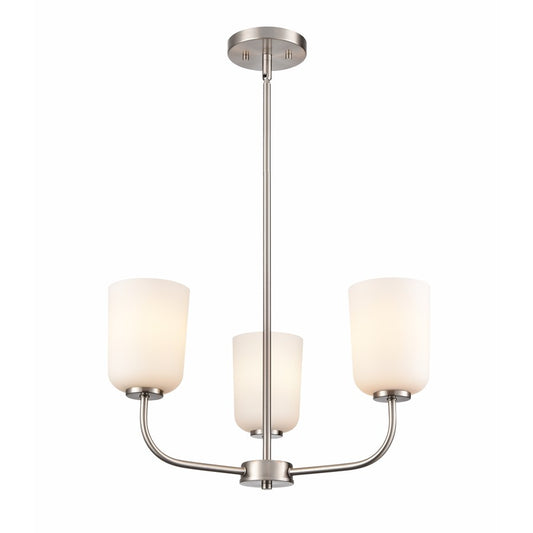 Millennium Lighting Laphia 3Lt 21" Chandelier, Nickel/Etched Opal - 214003-BN
