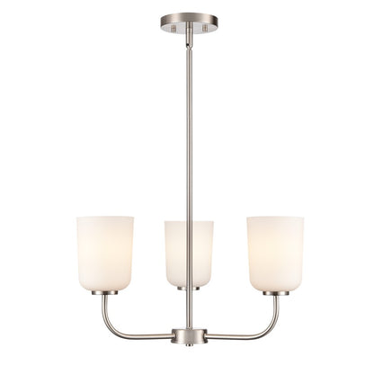 Millennium Lighting Laphia 3Lt 21" Chandelier, Nickel/Etched Opal
