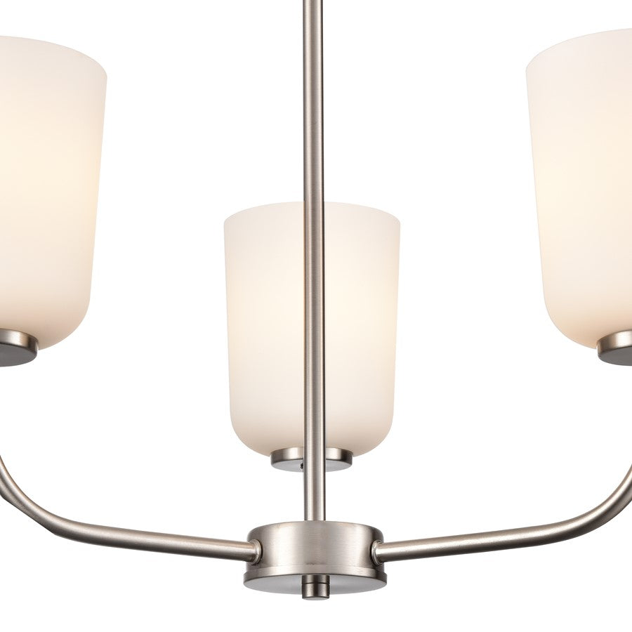 Millennium Lighting Laphia 3Lt 21" Chandelier, Nickel/Etched Opal