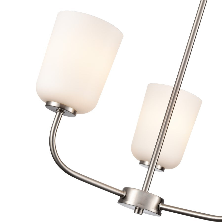 Millennium Lighting Laphia 3Lt 21" Chandelier, Nickel/Etched Opal