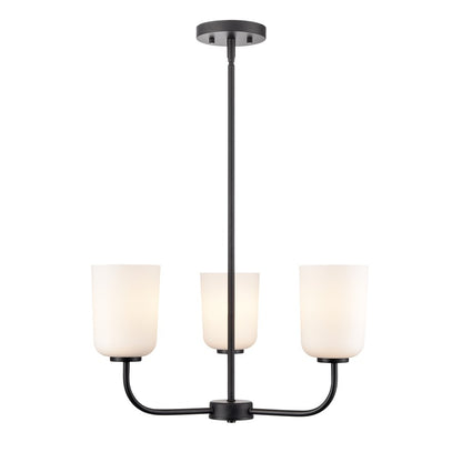 Millennium Lighting Laphia 3Lt 21" Chandelier, Black/Etched Opal