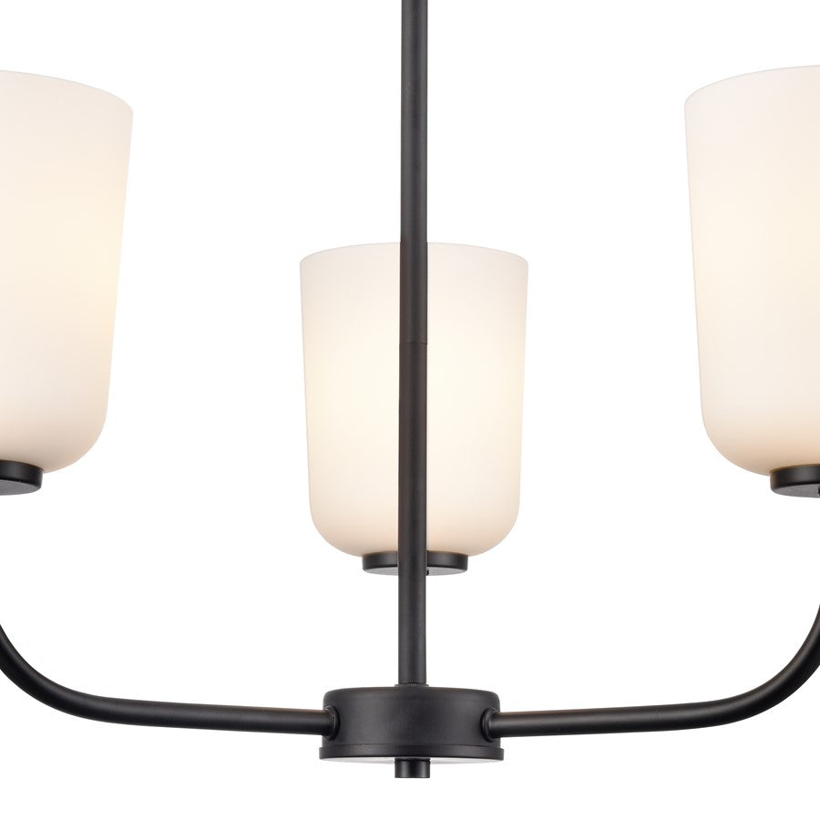Millennium Lighting Laphia 3Lt 21" Chandelier, Black/Etched Opal