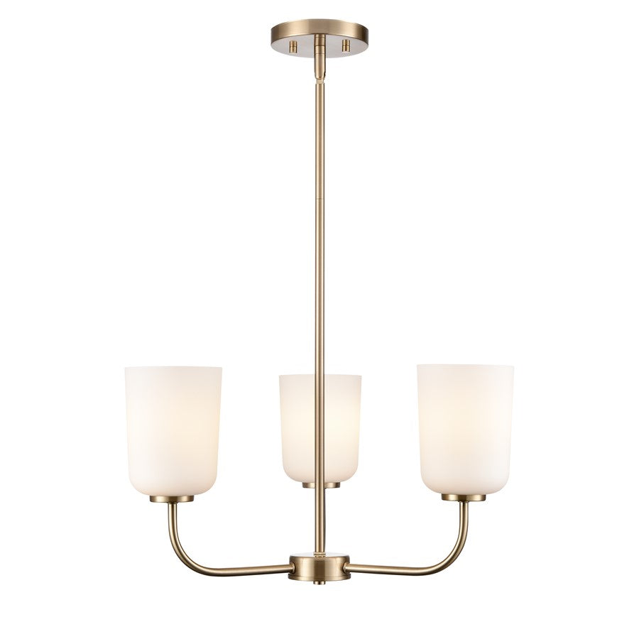 Millennium Lighting Laphia 3Lt 21" Chandelier, Gold/Etched Opal
