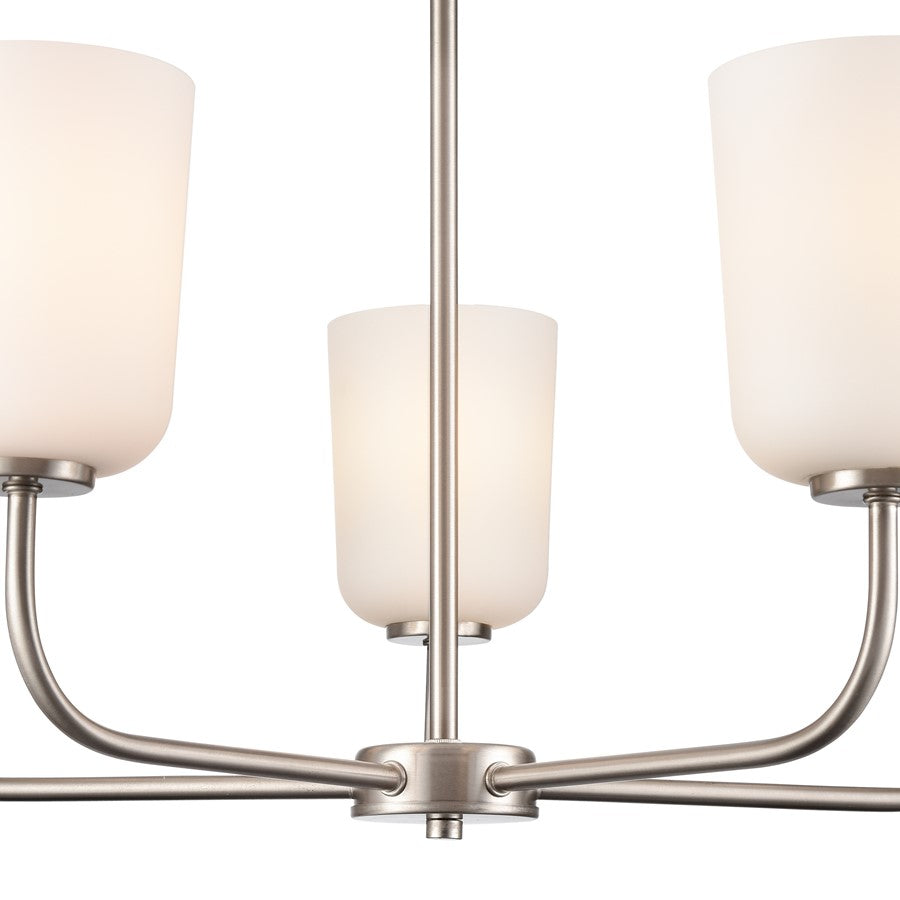 Millennium Lighting Laphia 5Lt 27" Chandelier, Nickel/Etched Opal