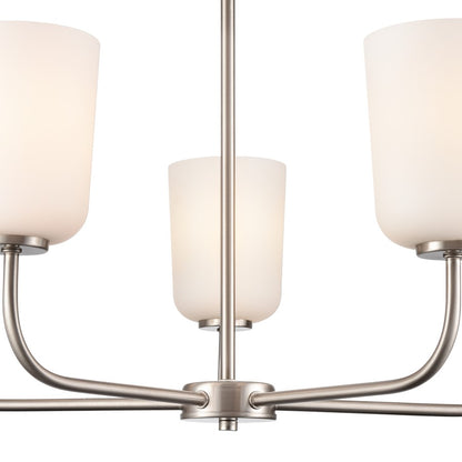 Millennium Lighting Laphia 5Lt 27" Chandelier, Nickel/Etched Opal
