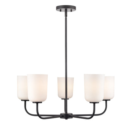 Millennium Lighting Laphia 5Lt 27" Chandelier, Black/Etched Opal