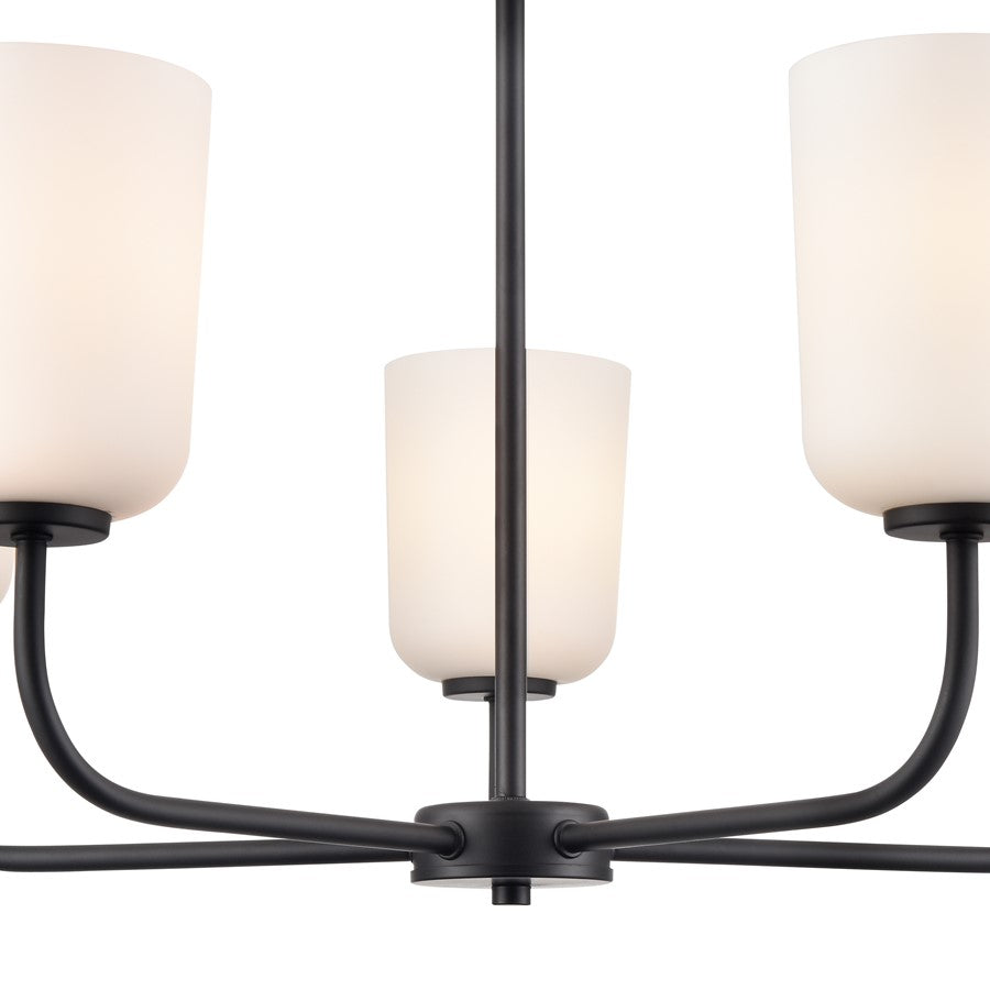 Millennium Lighting Laphia 5Lt 27" Chandelier, Black/Etched Opal