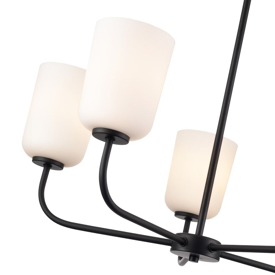 Millennium Lighting Laphia 5Lt 27" Chandelier, Black/Etched Opal