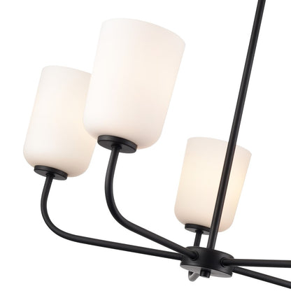 Millennium Lighting Laphia 5Lt 27" Chandelier, Black/Etched Opal