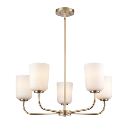 Millennium Lighting Laphia 5Lt 27" Chandelier, Gold/Etched Opal - 214005-MG