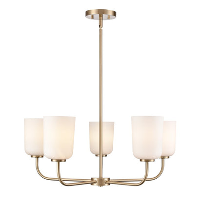 Millennium Lighting Laphia 5Lt 27" Chandelier, Gold/Etched Opal