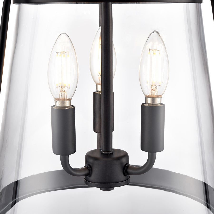 Millennium Lighting Adabella 11.75" 3Lt Pendant, Matte Black/Clear