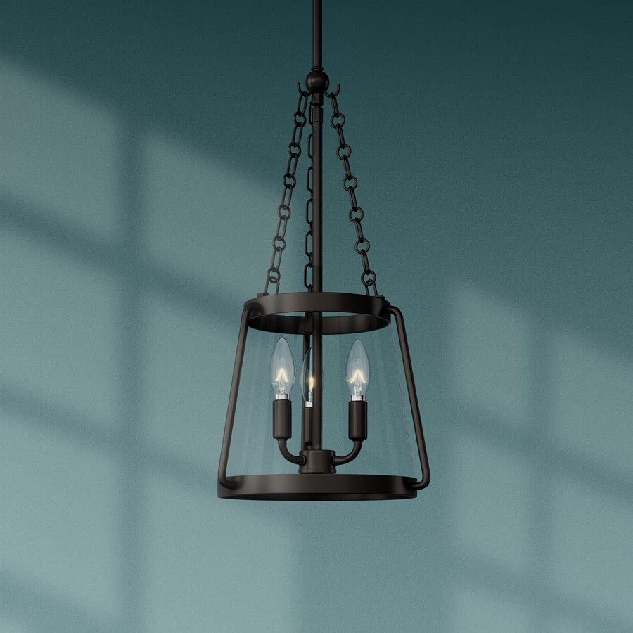 Millennium Lighting Adabella 11.75" 3Lt Pendant, Matte Black/Clear