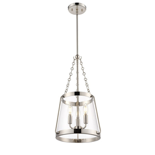 Millennium Lighting Adabella 11.75" 3Lt Pendant, Nickel/Clear - 21403-PN