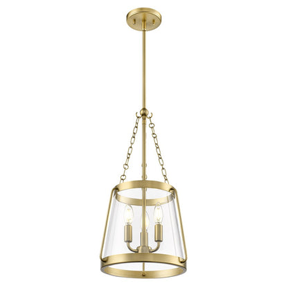 Millennium Lighting Adabella 11.75" 3Lt Pendant, Vintage Brass/Clear - 21403-VB