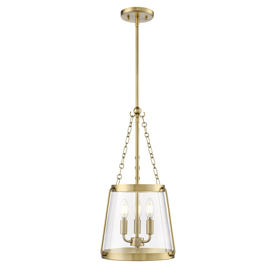 Millennium Lighting Adabella 11.75" 3Lt Pendant, Vintage Brass/Clear